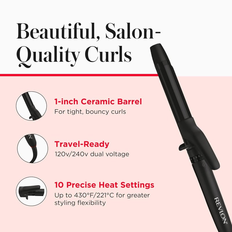 Revlon مكواة تجعيد الشعر Smoothstay بقطر 1 بوصة - عصا تجعيد مشبعة بزيت جوز الهند تعزز اللمعان والنعومة، وتخلق تجعيدات ضيقة وممتلئة، وتقلل من التجاعيد - Image 5